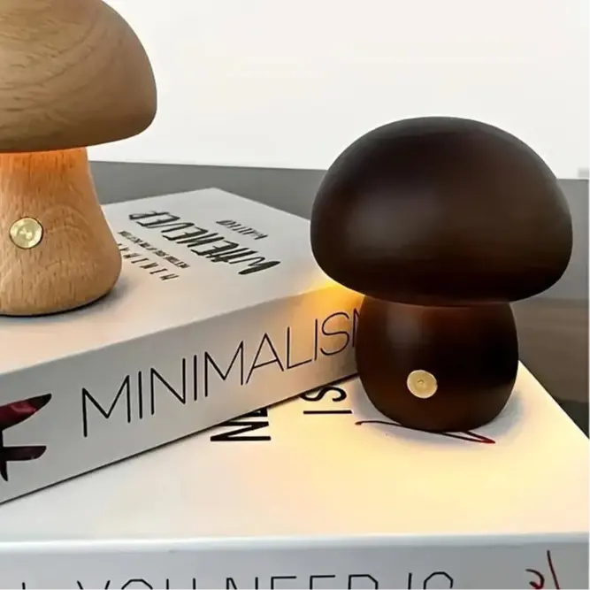 Wooden Mushroom Lamp BRECK + FOX