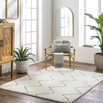 Aaliyah Global Cream/Black Washable Area Rug Mark & Day