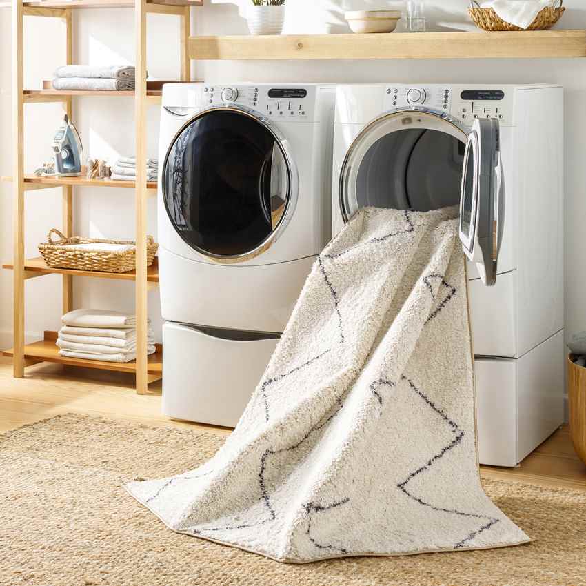 Aaliyah Global Cream/Black Washable Area Rug Mark & Day