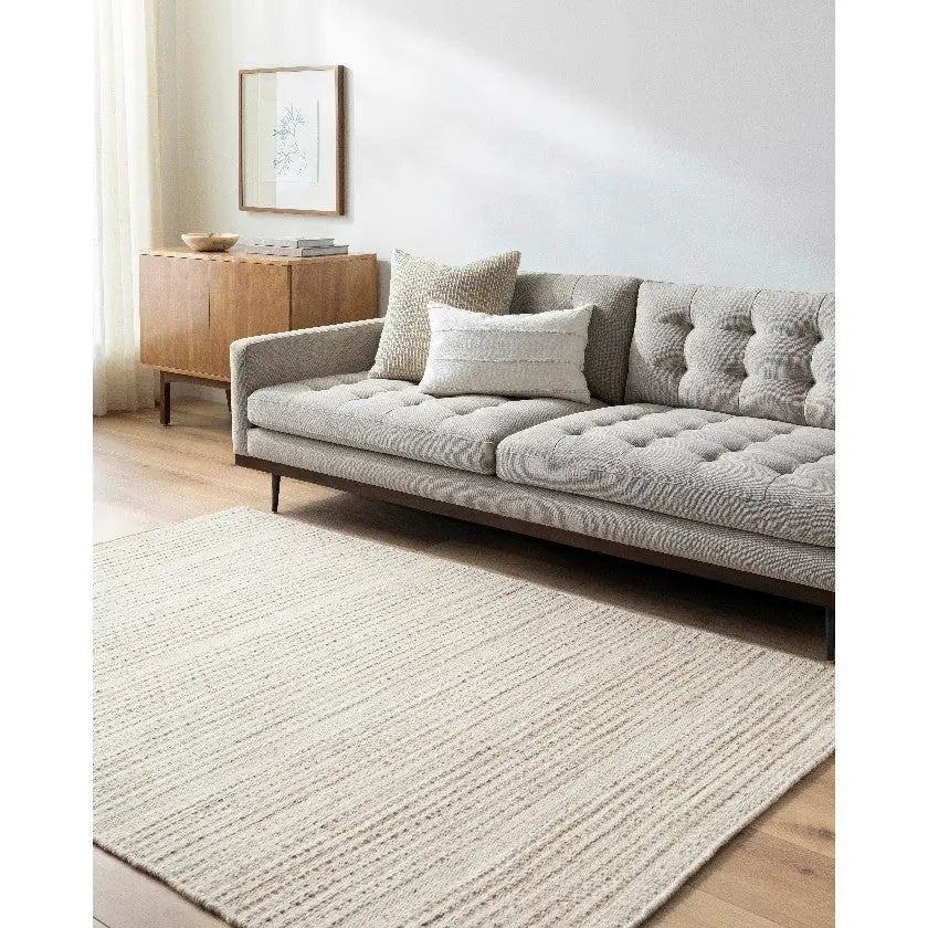 Christofer Solid and Border Light Beige Area Rug Mark & Day