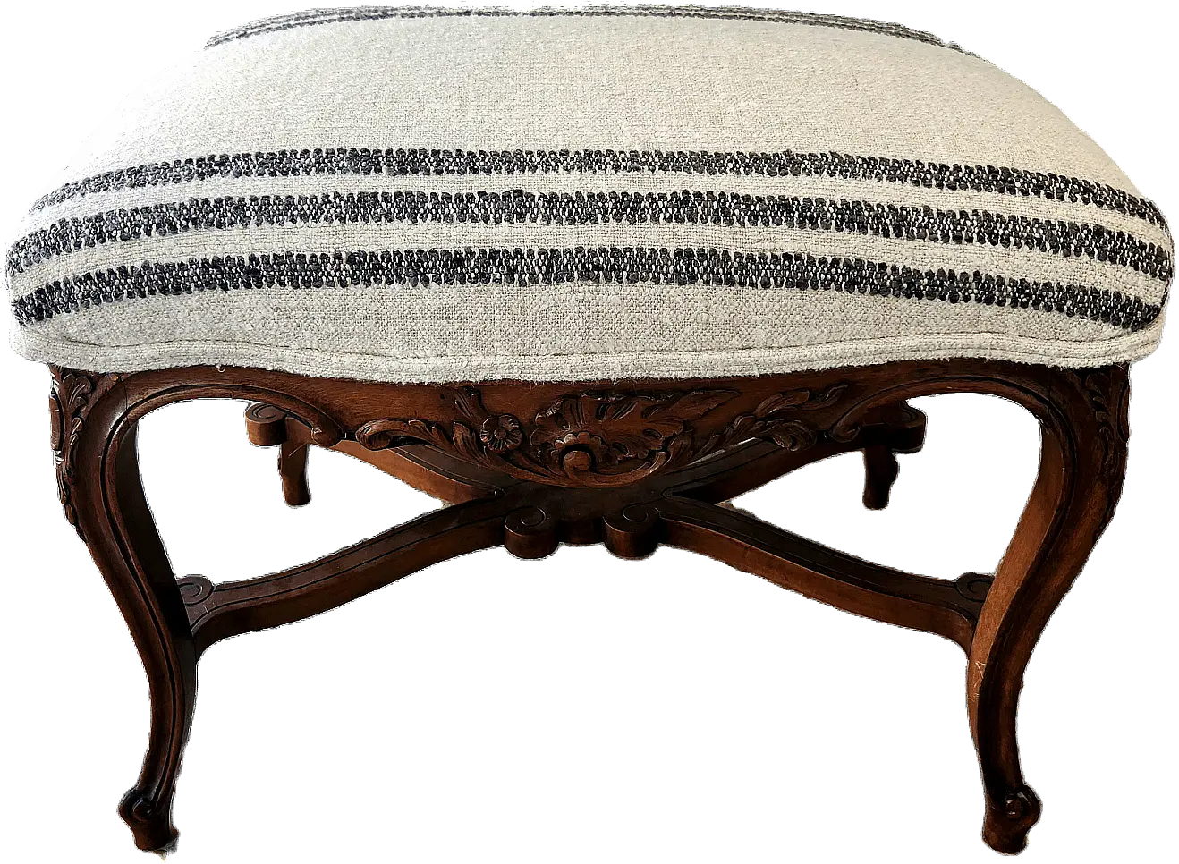 Antique French upholstered stool