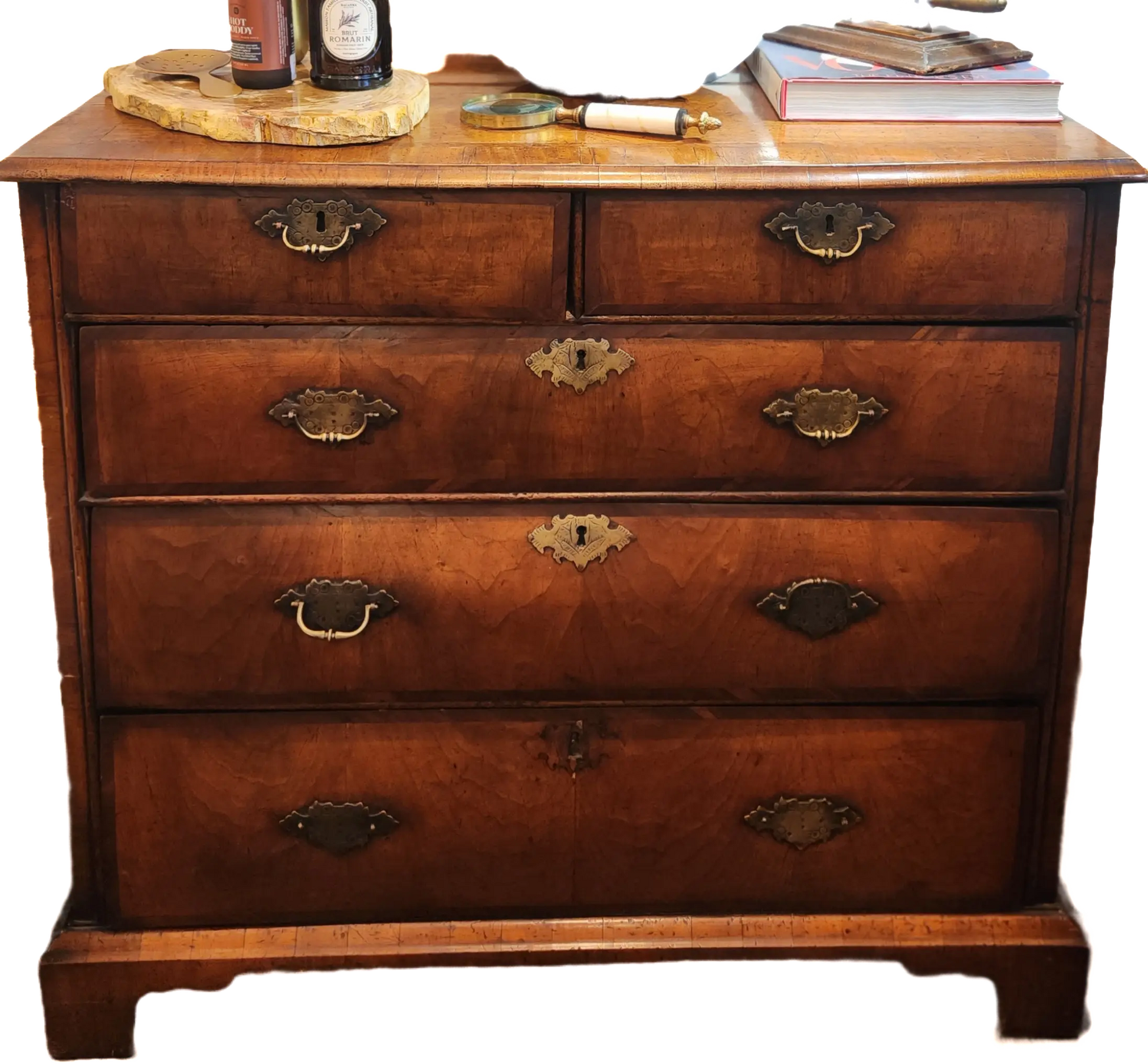 William and Mary walnut chest of drawers. 18th C Home Crush