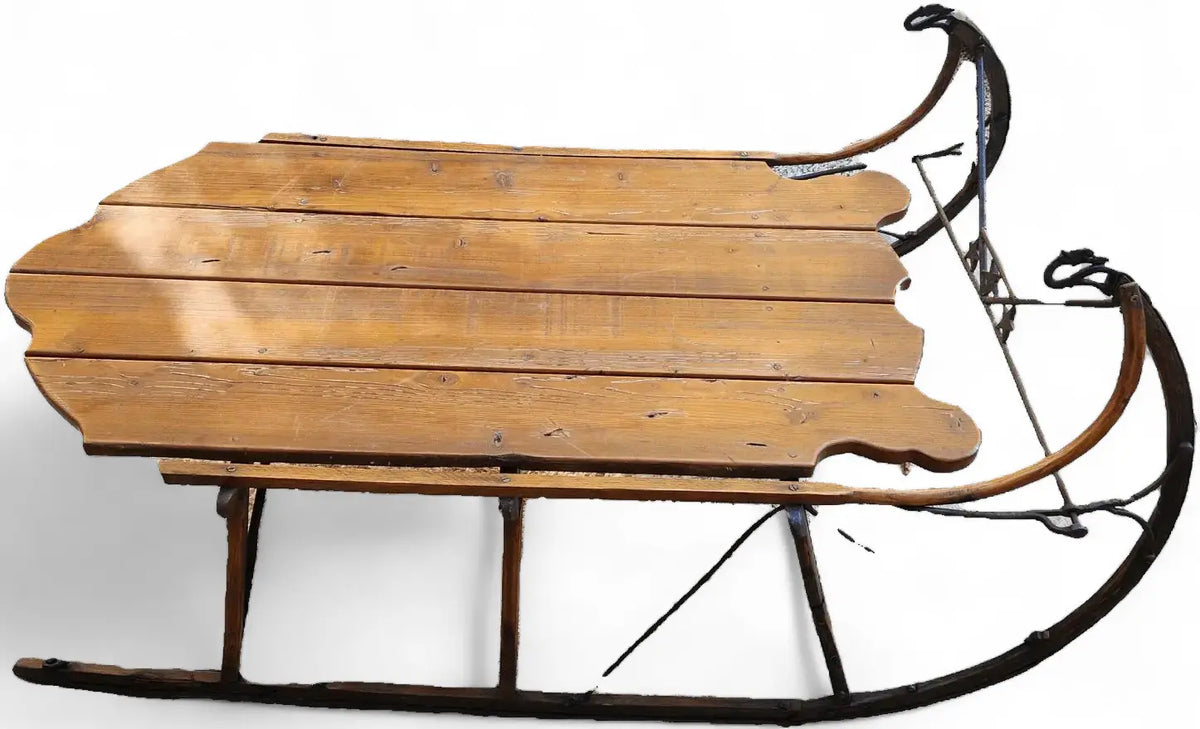 Antique pine sleigh with swan head Home Crush