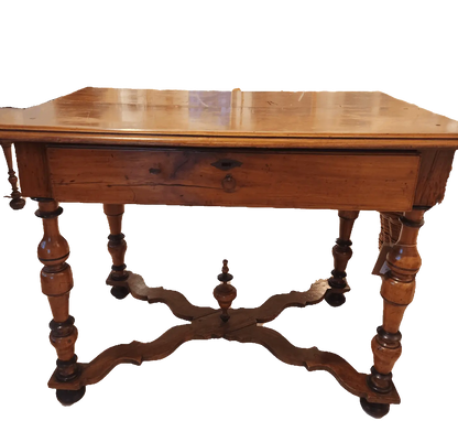 Antique Fruitwood Single Drawer Table a ecrire