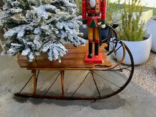 Antique pine sleigh with swan head Home Crush