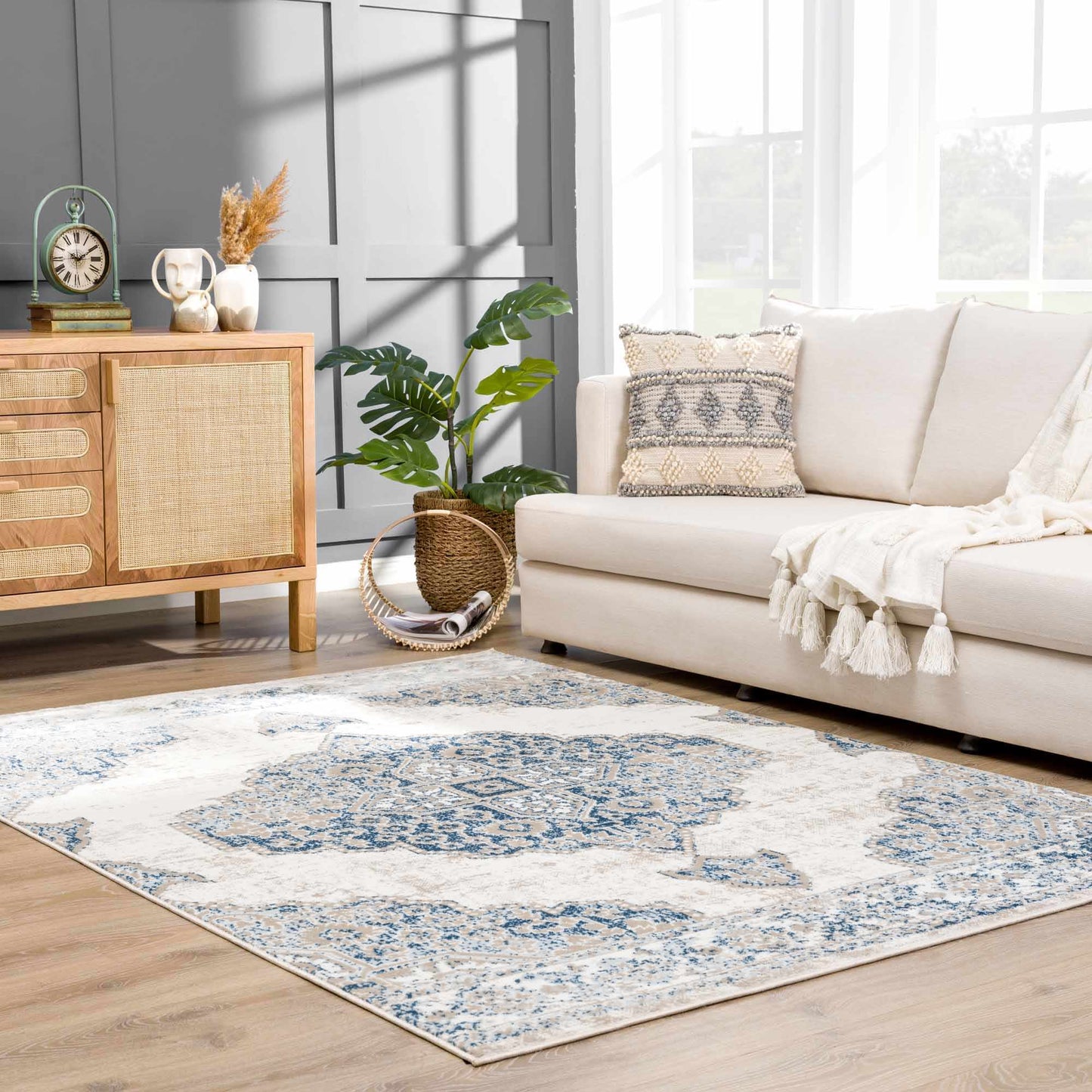 Amir Blue Medallion Area Rug Boutique Rugs