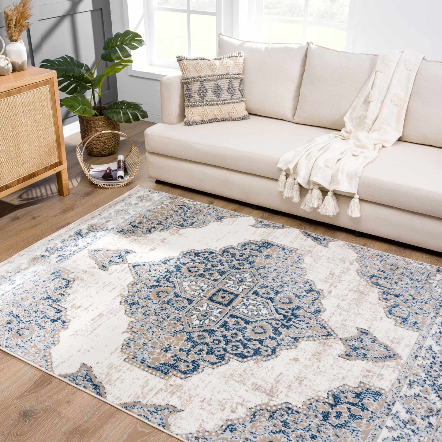 Amir Blue Medallion Area Rug Boutique Rugs