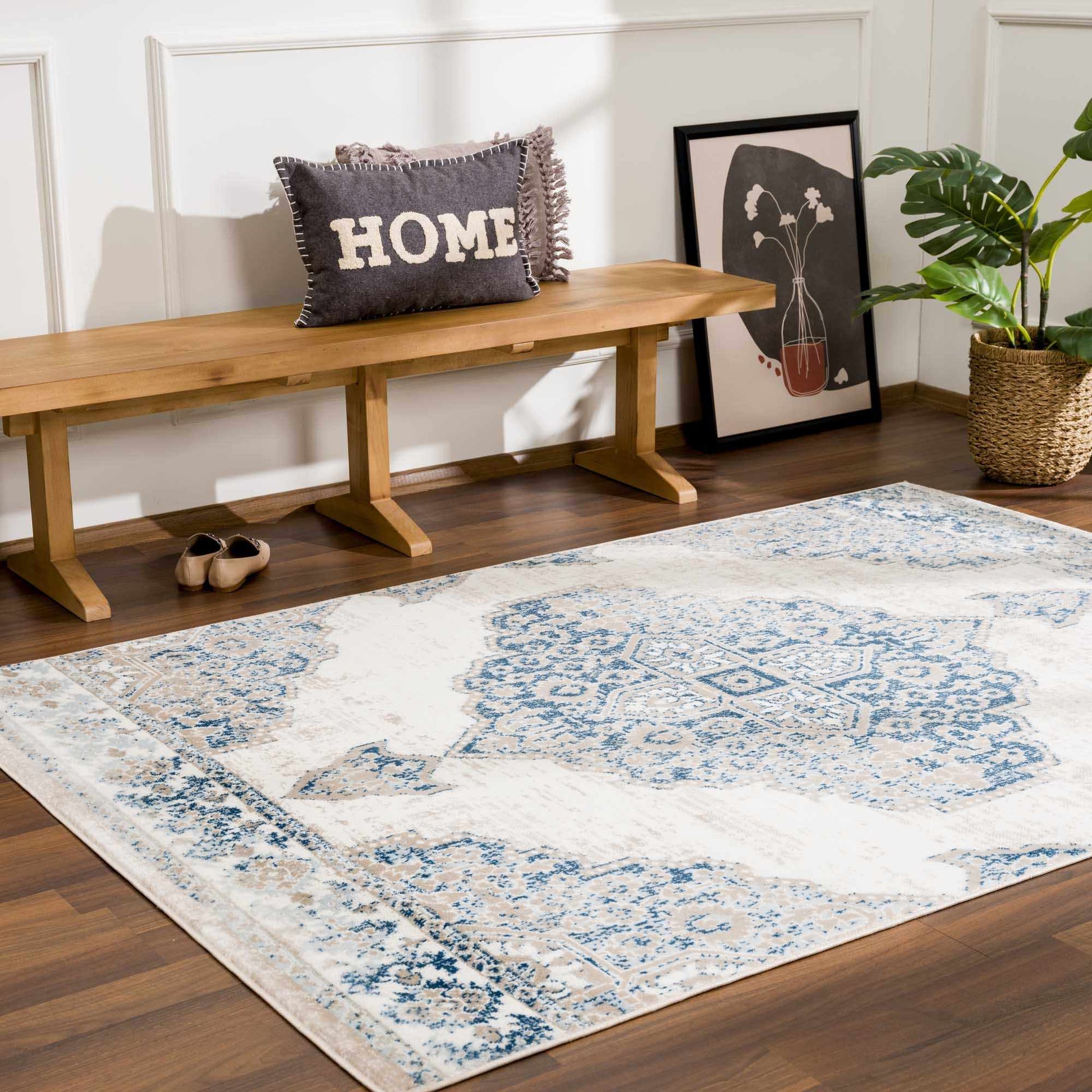 Amir Blue Medallion Area Rug Boutique Rugs