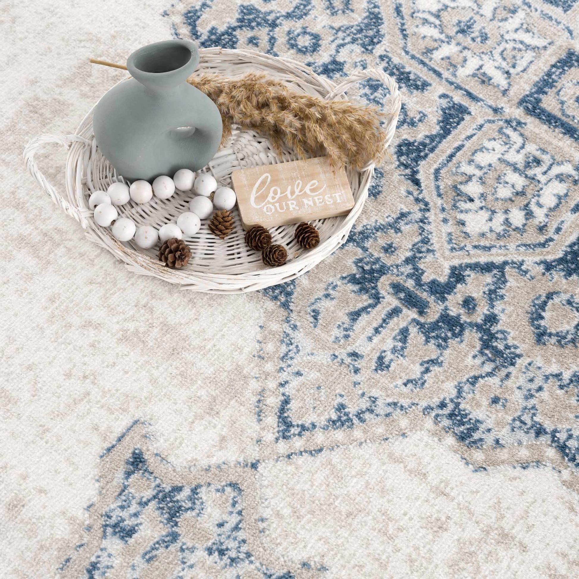 Amir Blue Medallion Area Rug Boutique Rugs
