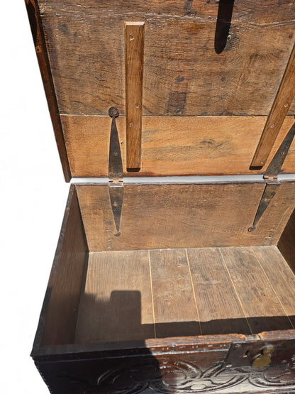 Antique English oak document box 19th C. HC