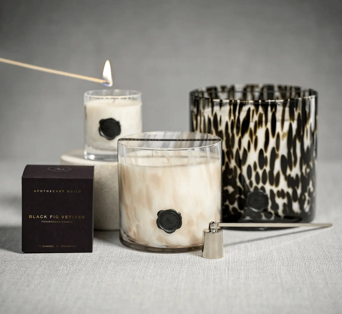 Apothecary Guild Opal Glass Three Wick Jar