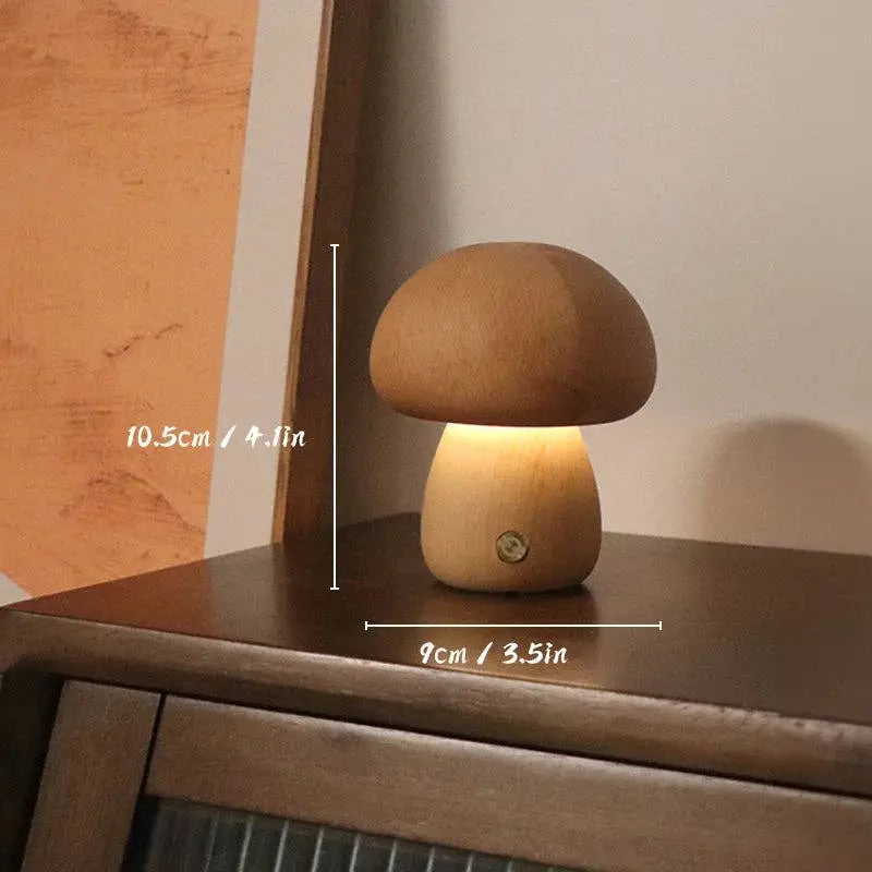 Wooden Mushroom Lamp BRECK + FOX