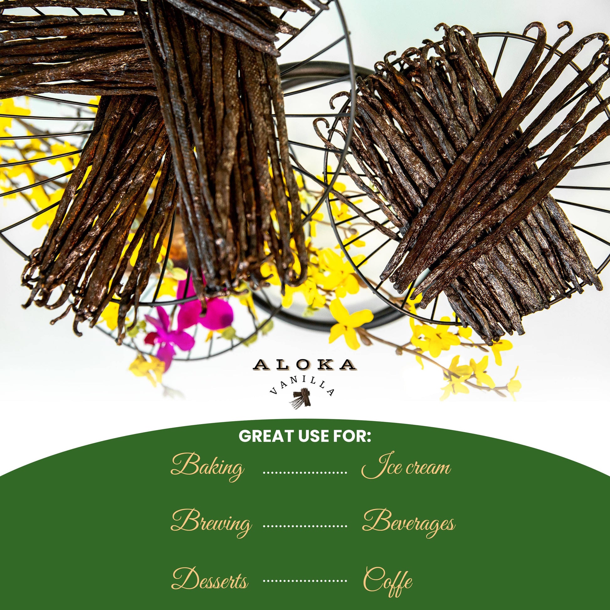 25 Organic Madagascar Vanilla Beans | Grade A Bourbon Aloka Vanilla LLC