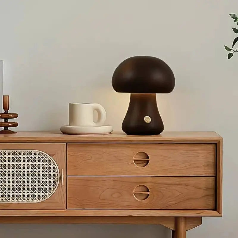 Wooden Mushroom Lamp BRECK + FOX