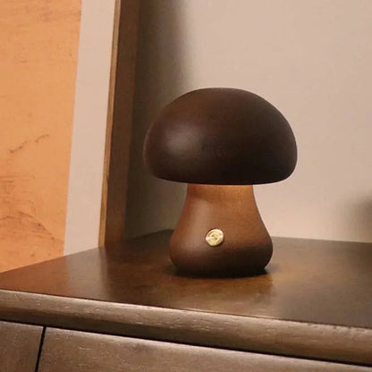 Wooden Mushroom Lamps | Touch Control Lamp | Rechargeable Kiyo Home