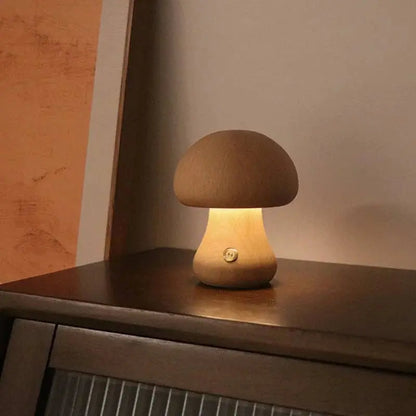 Wooden Mushroom Lamps | Touch Control Lamp | Rechargeable Kiyo Home