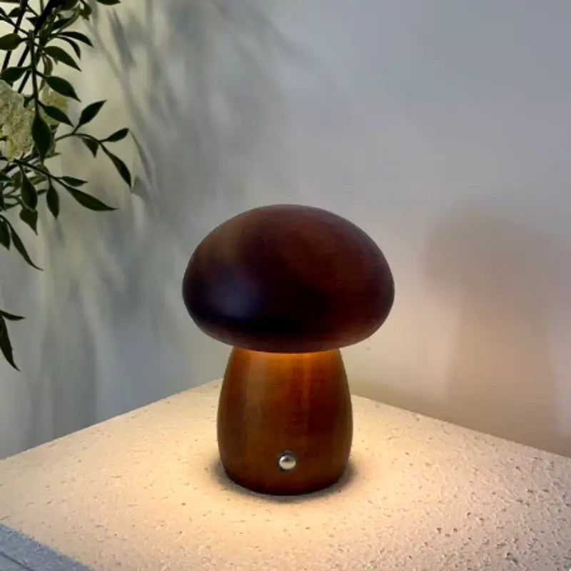 Wooden Mushroom Lamps | Touch Control Lamp | Rechargeable Kiyo Home