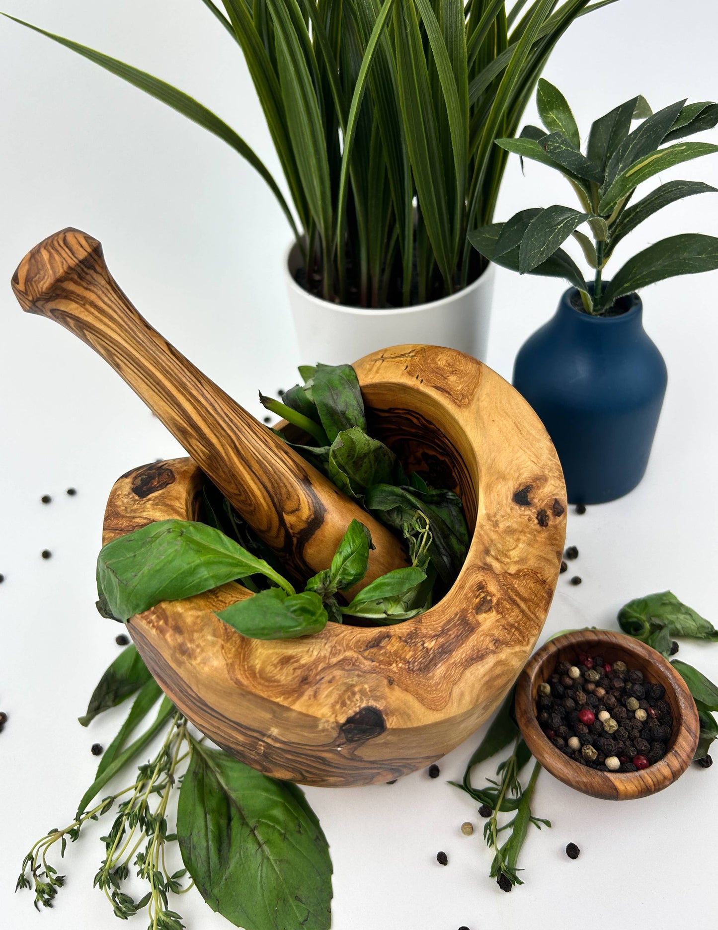Free Form Olive Wood Mortar & Pestle Natural OliveWood