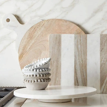 White Marble Lazy Susan Santa Barbara Design Studio by Creative Brands