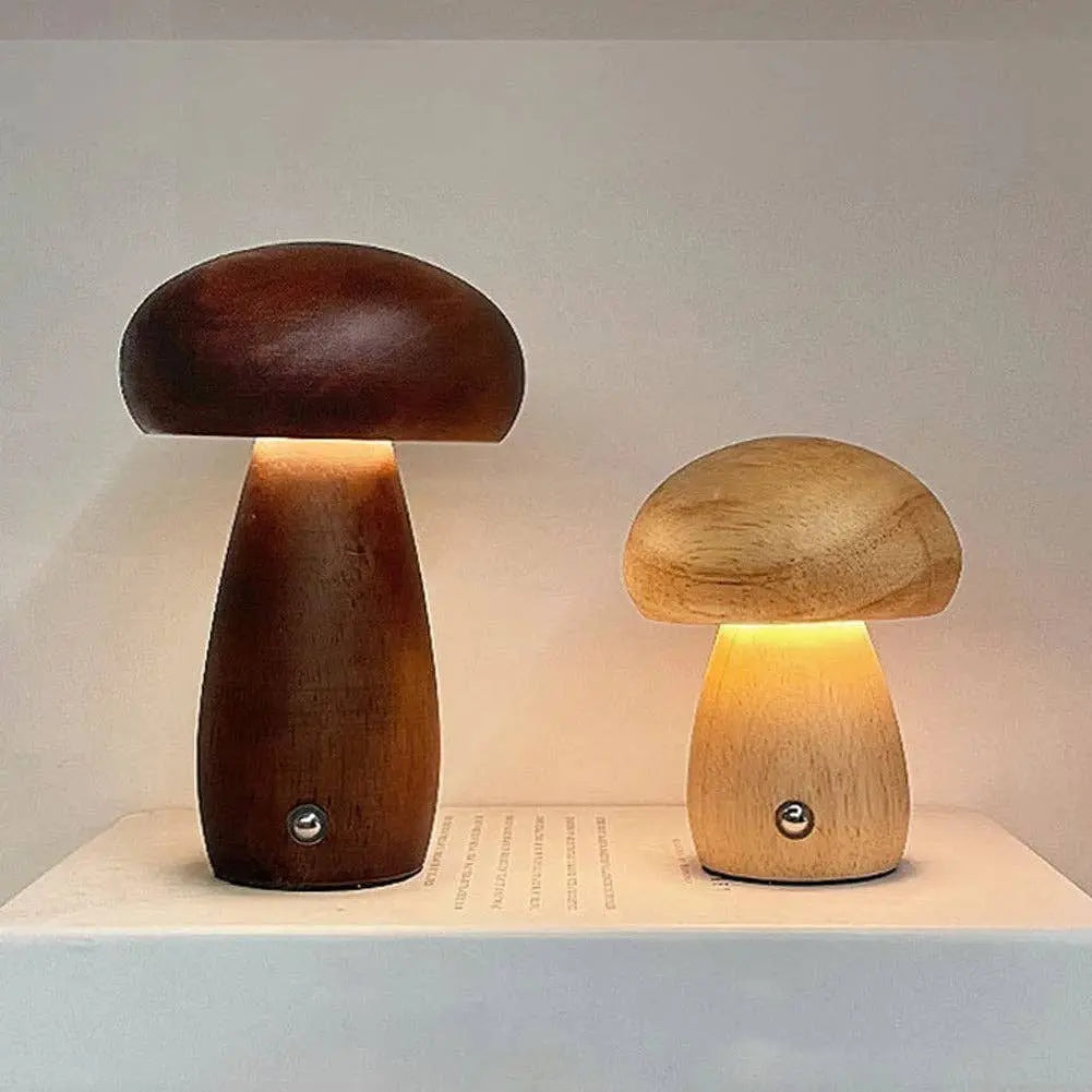 Wooden Mushroom Lamp BRECK + FOX