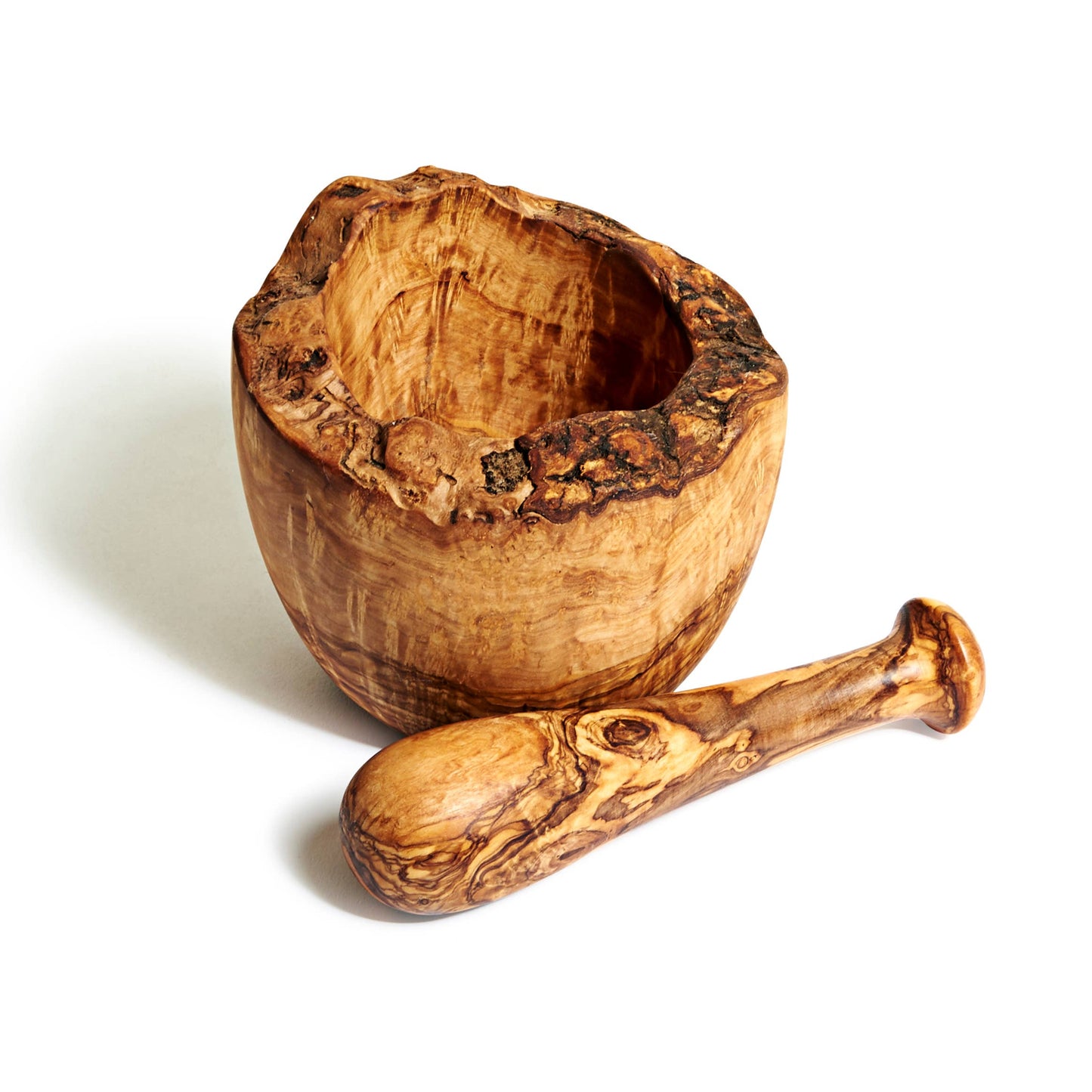 Free Form Olive Wood Mortar & Pestle Natural OliveWood