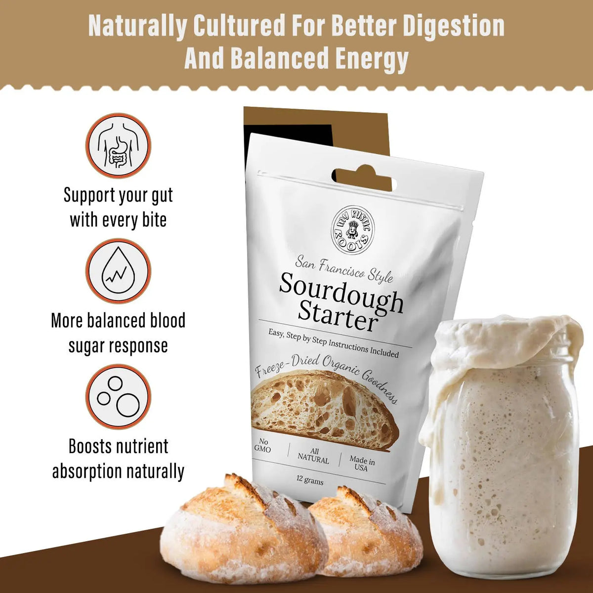 Organic Non-GMO, Freeze Dried, Sourdough Starter My Rustic Roots