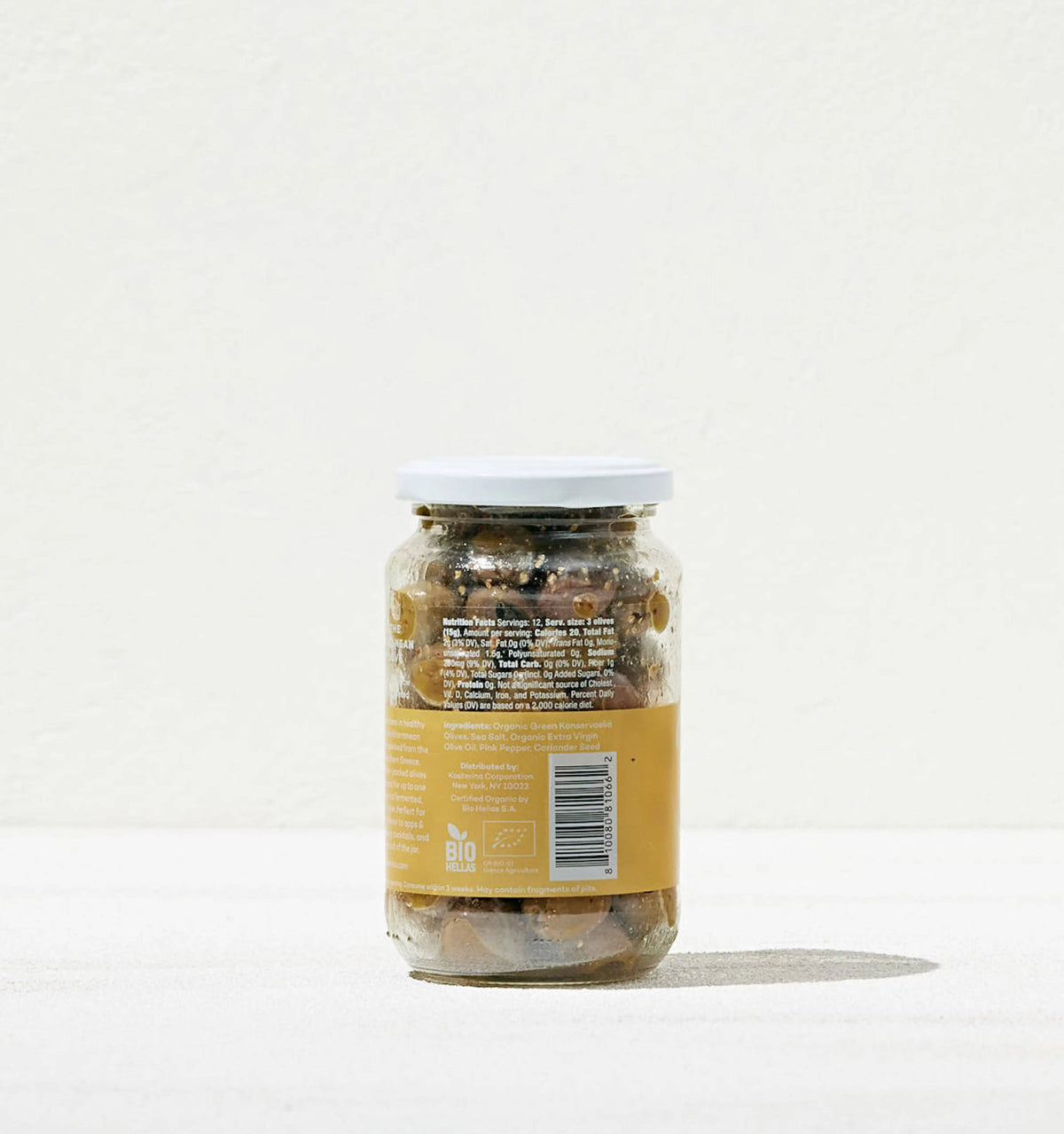Coriander and Pink Pepper Green Olives Kosterina