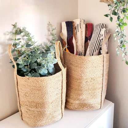 Handwoven Storage • Kata Basket With Handle-Natural KORISSA