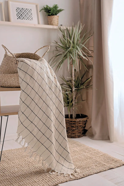 Minimalist 100% Cotton Throw Blankets Moa
