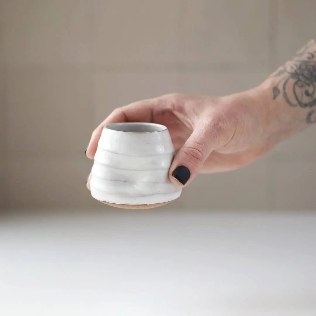Tipsy Tumbler - White - The cocktail sipper for fidgeting Gravesco Pottery