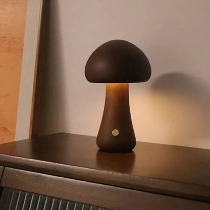 Wooden Mushroom Lamps | Touch Control Lamp | Rechargeable Kiyo Home