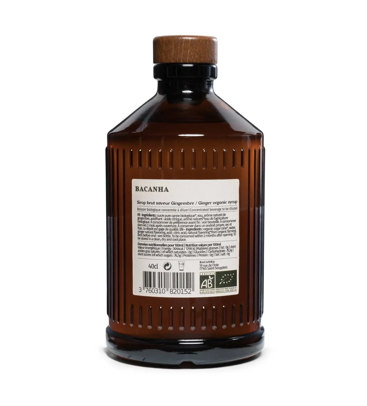 Raw Ginger Syrup - Organic - 400ml Bacanha