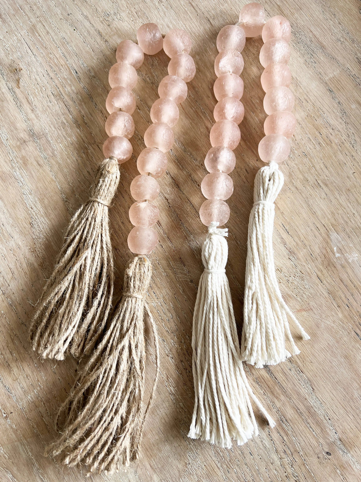 Glass Garland Blush Pink Sea Glass Coastal Home Simply Styled Art