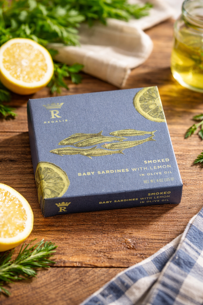 Regalis Conservas, Smoked Petit Sardines w/ Lemon - Home Crush
