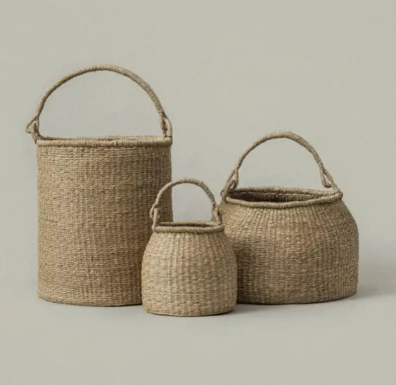 Satna Tall Seagrass Bucket Basket Home Crush
