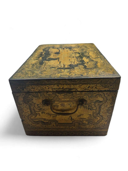 Antique large lacquered gilt tea chest Home Crush