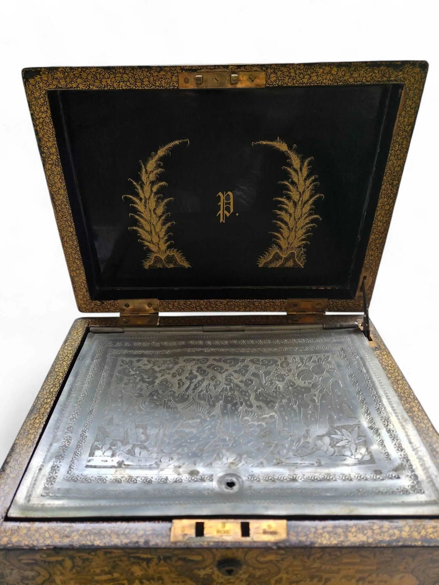 Antique large lacquered gilt tea chest Home Crush