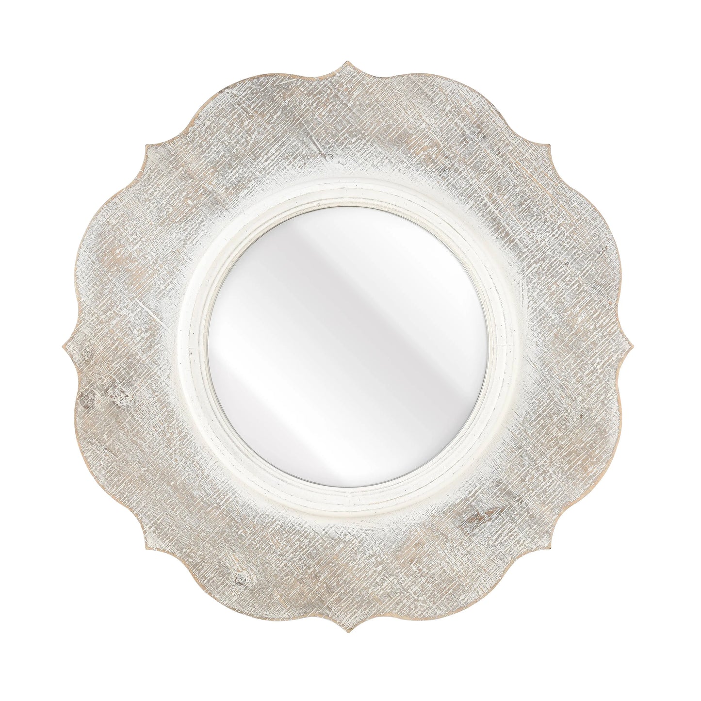 Melia Whitewashed Scalloped Wood Framed Wall Mirror Home Crush