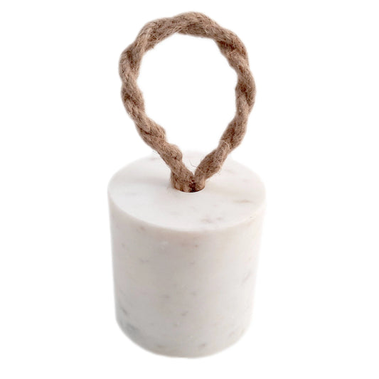 White Marble Door Stopper w/ Jute: MARBLE / White BIDKhome