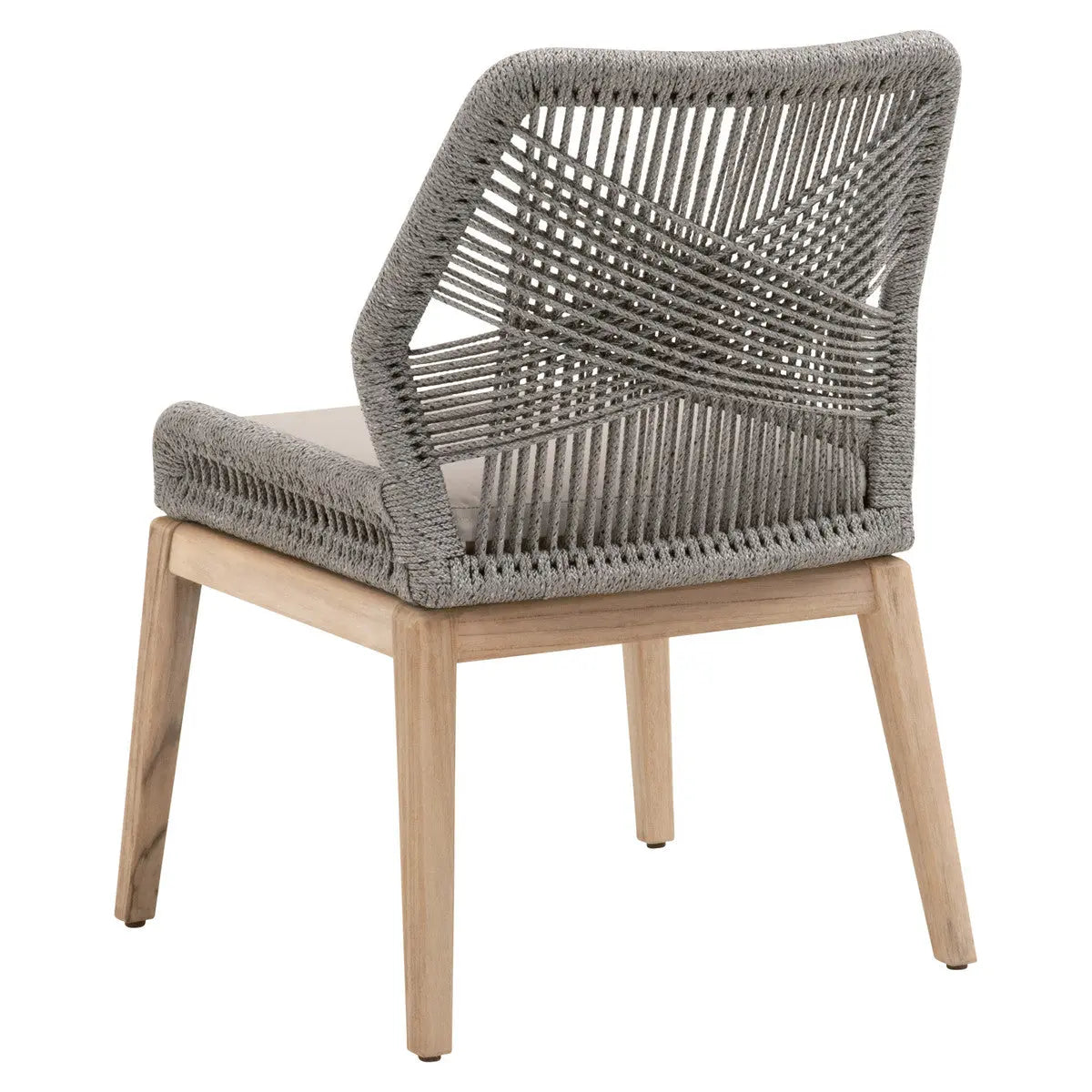 Loom Outdoor Dining Chair in Platinum Rope, Smoke Gray, Gray Teak Home Crush