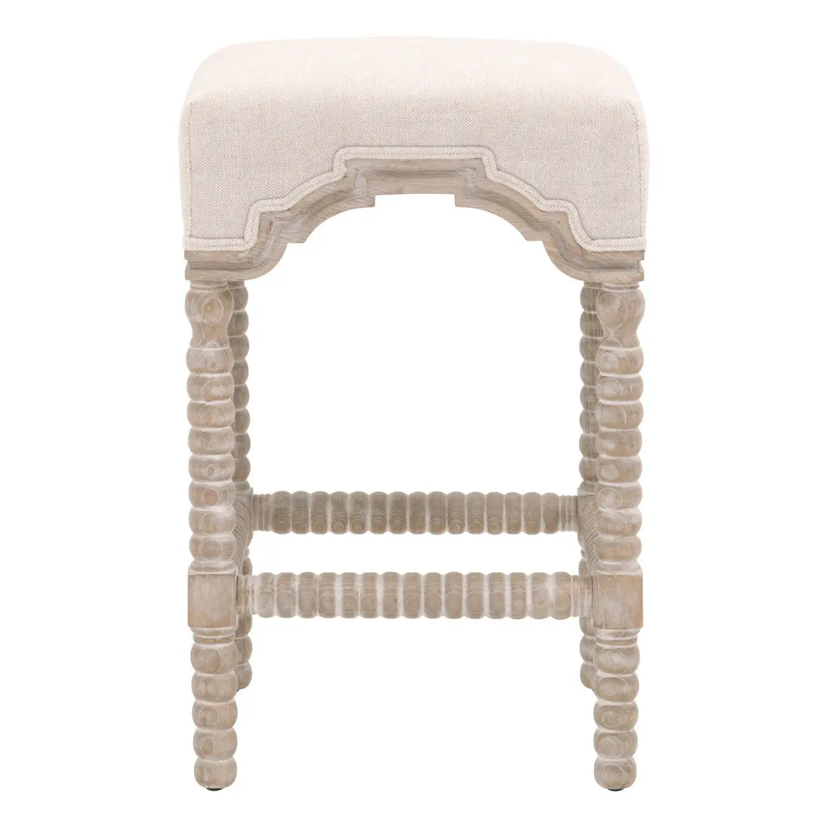 Rue 27" quare Counter Stool Natural Gray Ash Earl Gray Fabric Home Crush