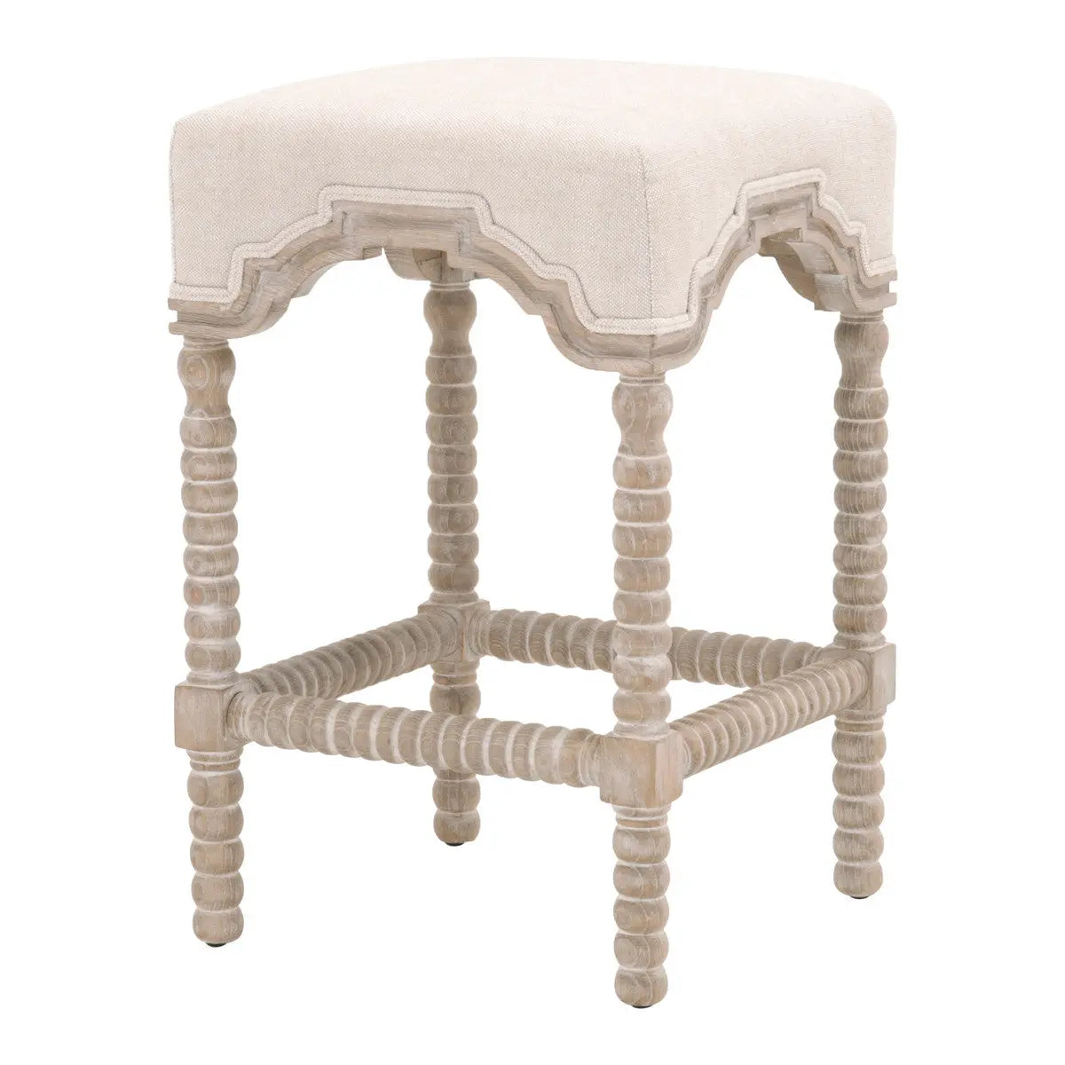 Rue 27" quare Counter Stool Natural Gray Ash Earl Gray Fabric Home Crush