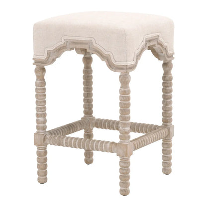 Rue 27" quare Counter Stool Natural Gray Ash Earl Gray Fabric Home Crush