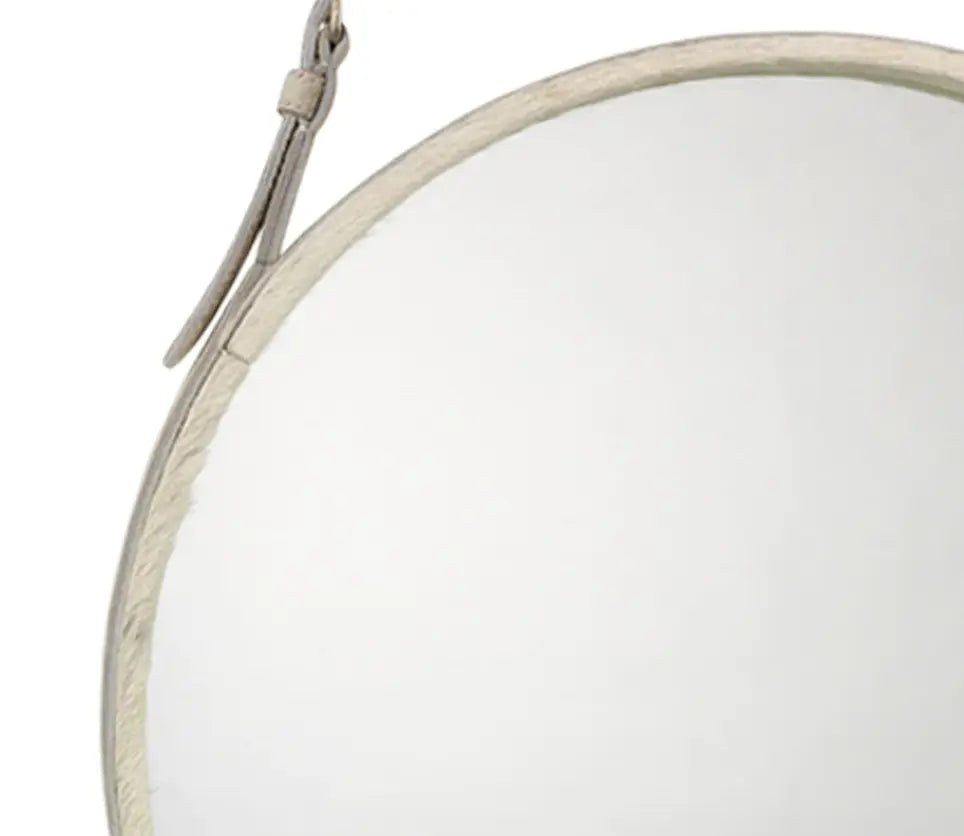 Leather Strapped Round Mirror Home Crush