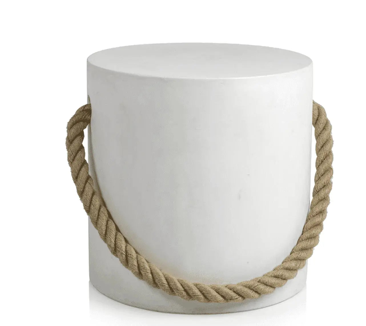 Marina Concrete Stool with Rope Accent Black & White Home Crush